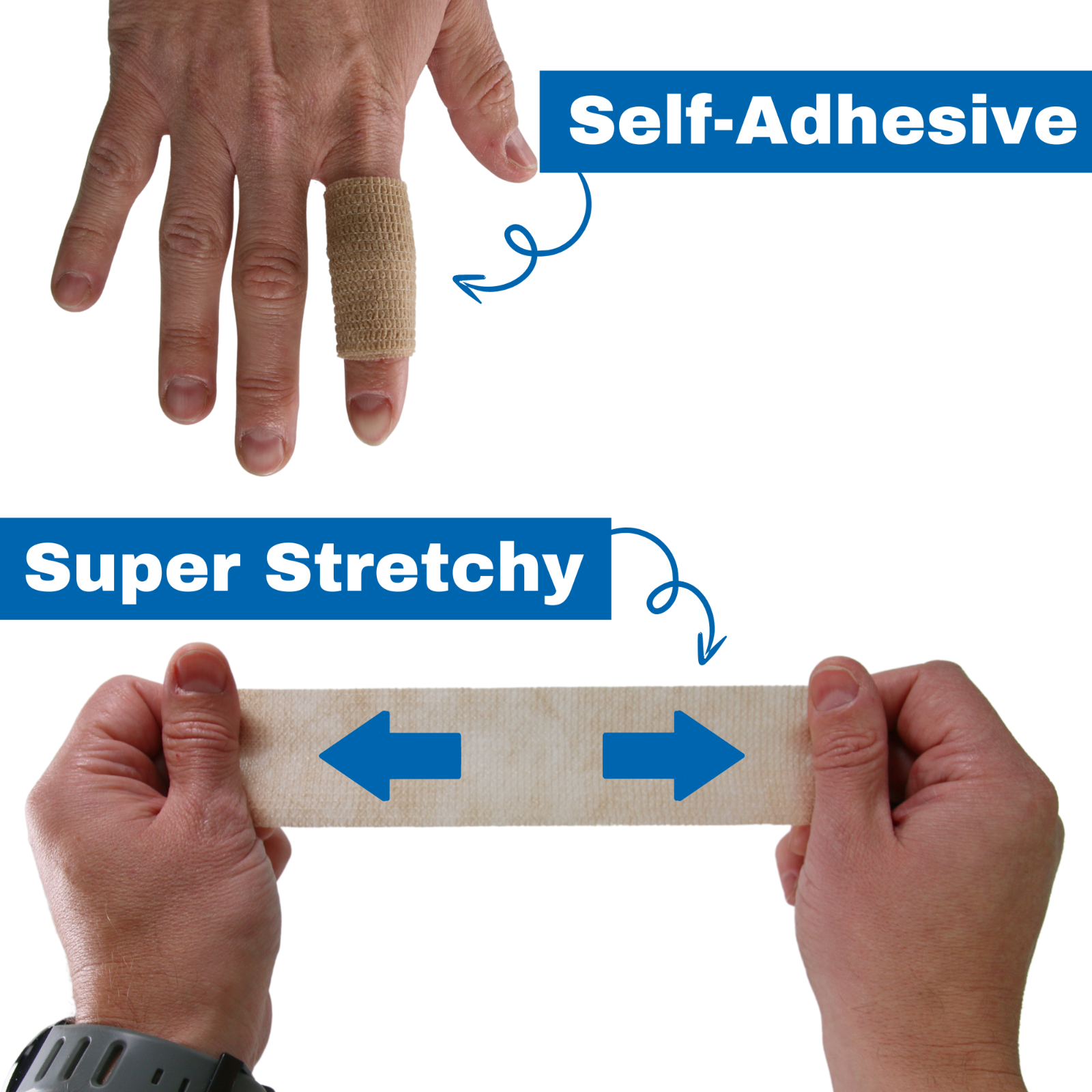 24-Rolls Self Adhesive Bandage Wrap, Vet Tape, Medical Tape (2 In x 5 Yds) Beige