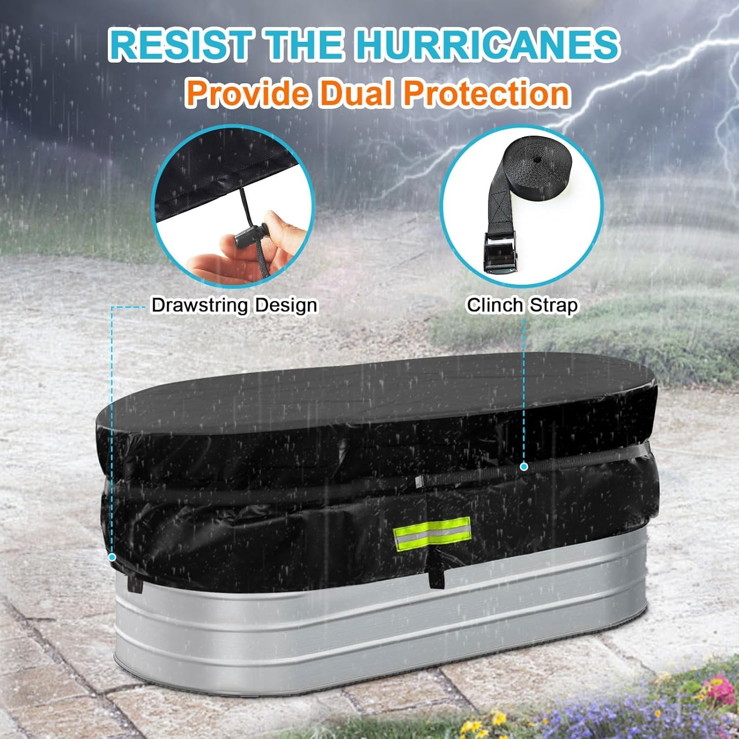 6Ft Stock Tank Horse Trough Cover, Water Trough Cold Plunge Insulated Cover for