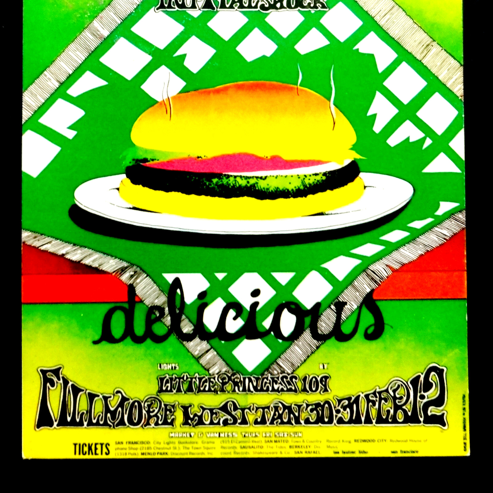 Bill Graham Fillmore Postcard Handbill BG 158 Chuck Berry Randy Tuten Hamburger