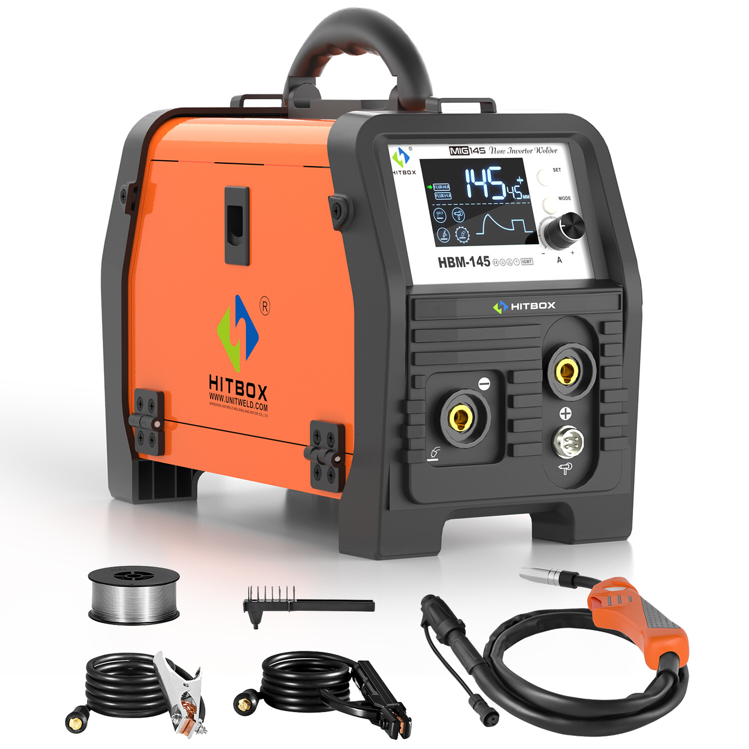 Hitbox 4IN1 MIG Welder Spool Gun/MMA/Gasless/Lift TIG Welding Machine 110V&220V