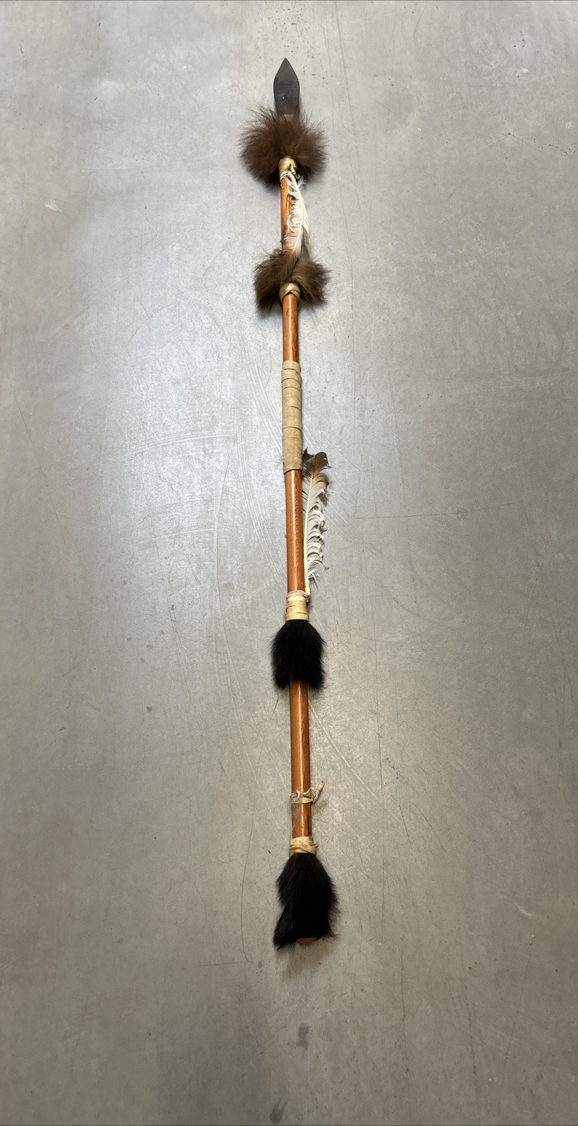 Vintage Native American Ceremonial Lance Spear Indian Lance 66” Replica L. Notah