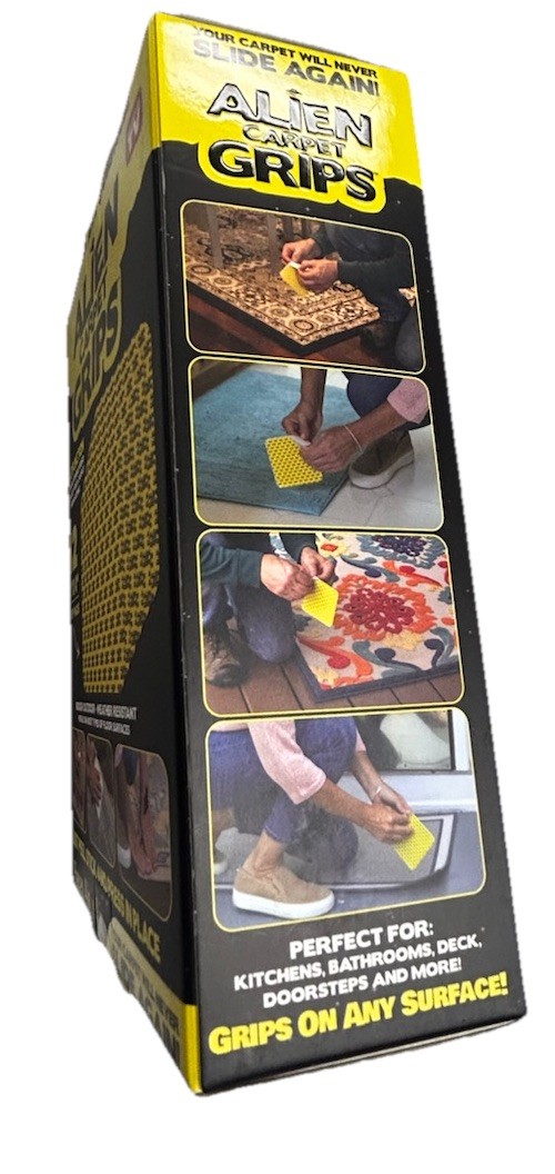 Alien Grip Rug Gripper Carpet Tape 12 Pieces, 4x4 inches New