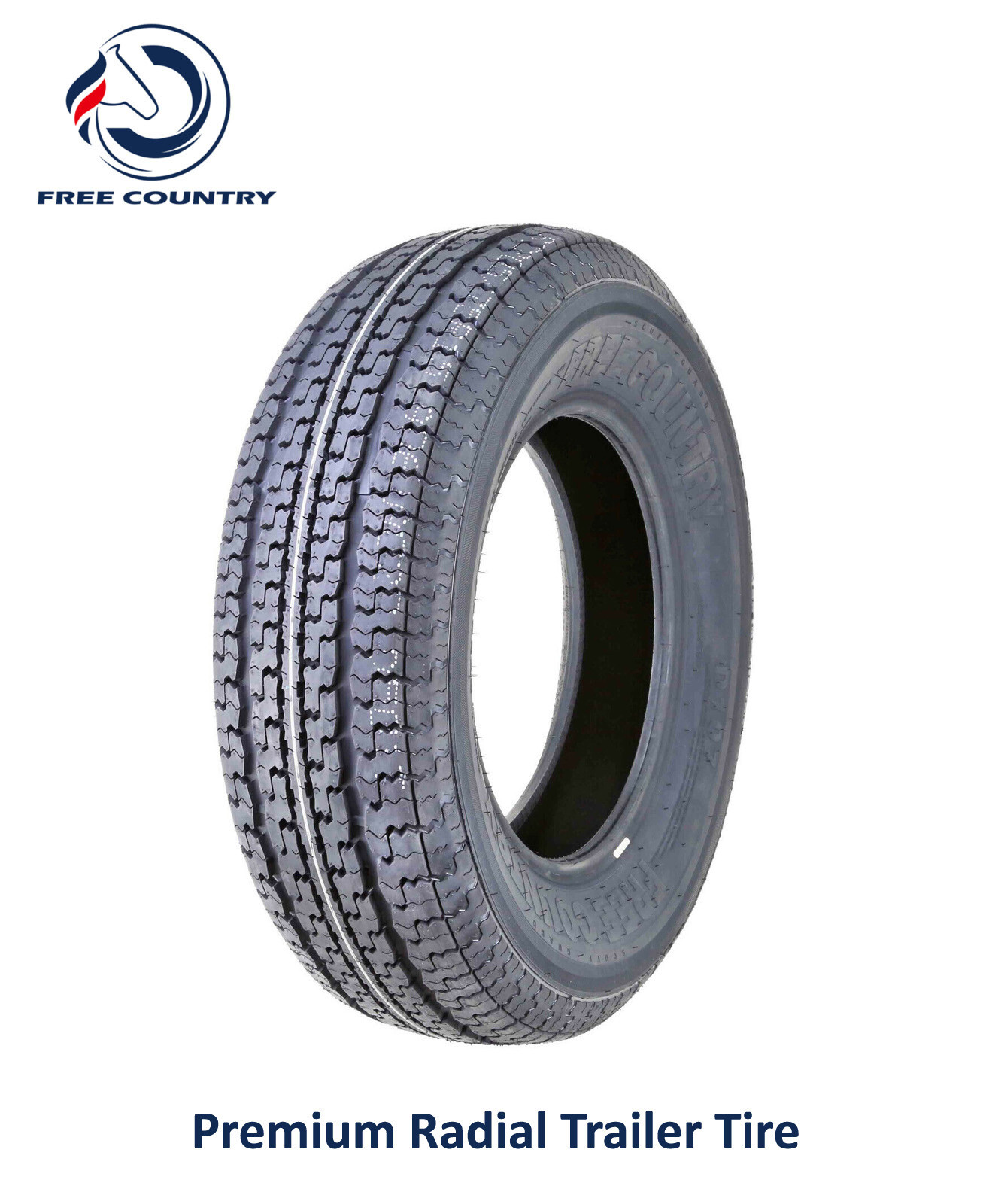 Set 4 ST205/75R15 FREE COUNTRY Trailer Tires 205 75 15 8PR LRD w/Scuff Guard