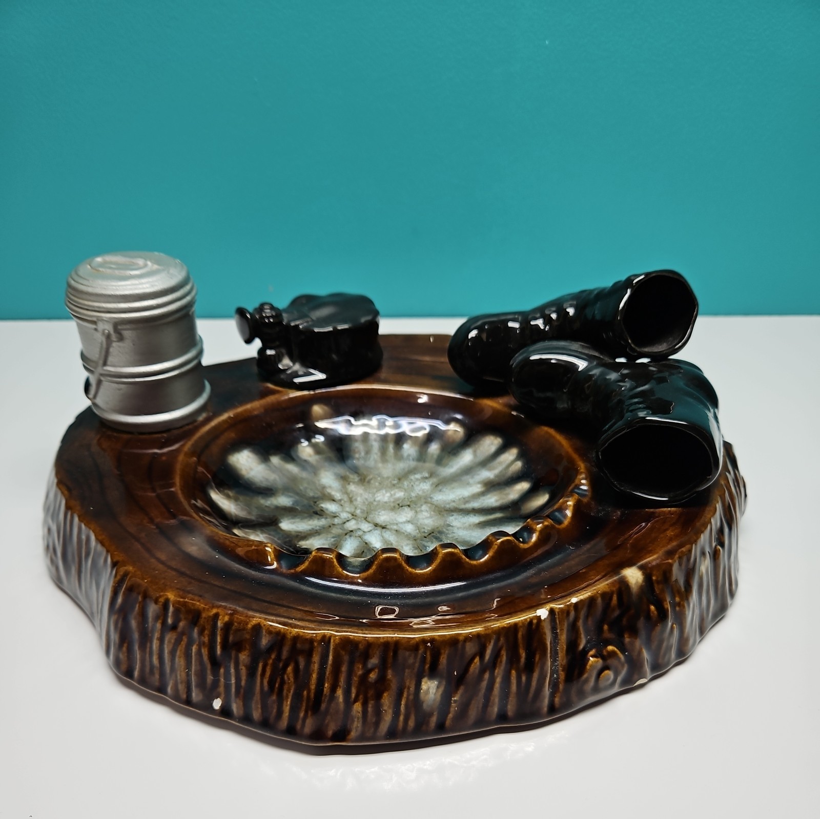 Vintage Coal Miner's Ashtray Large 11” Ceramic