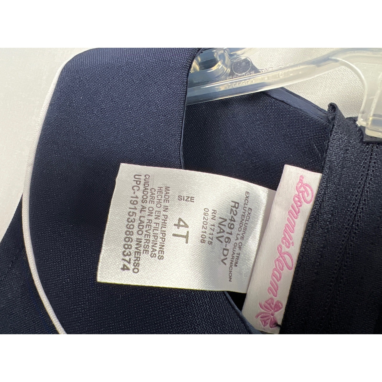 Bonnie Jean Dress Kids 4T Navy Blue Nautical Bow Peter Pan Collar Easter Party