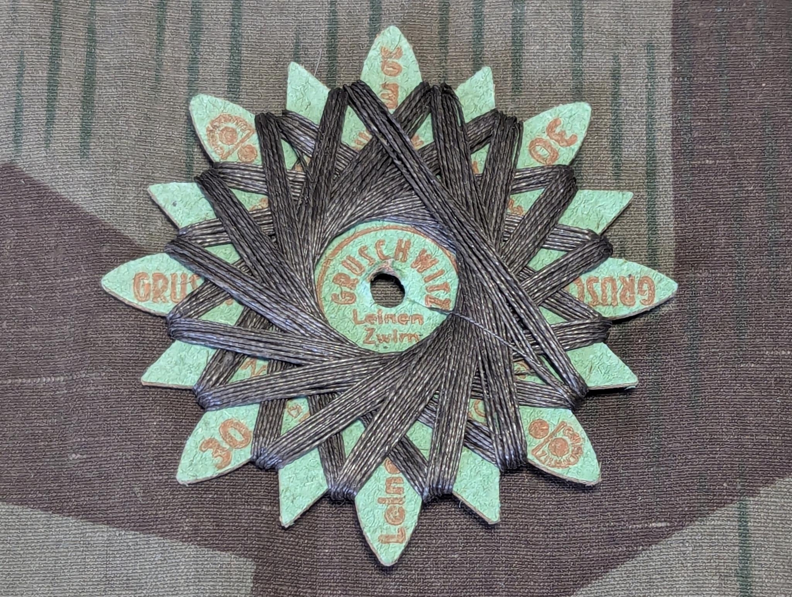 Original WWII German Feldgrau Uniform Thread Star Linen Sewing Gruschwitz 1940s