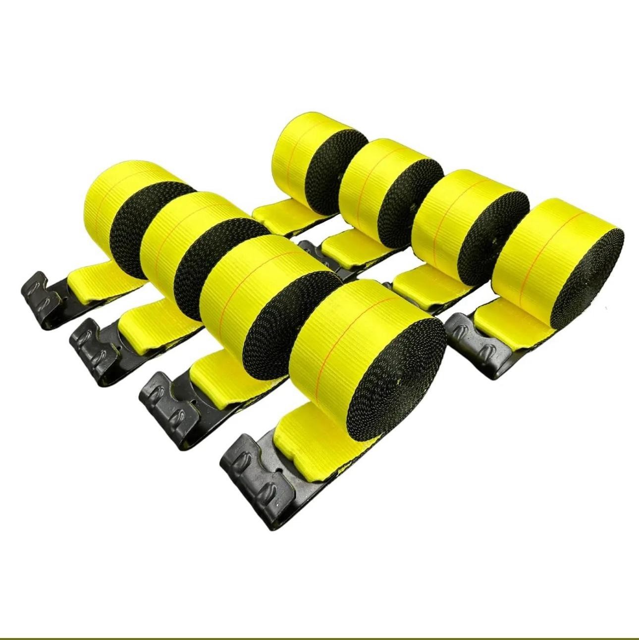 10 Pack 4" x 30' Winch Strap with Flat Hook - 5400lbs WLL Flatbed Tie Down