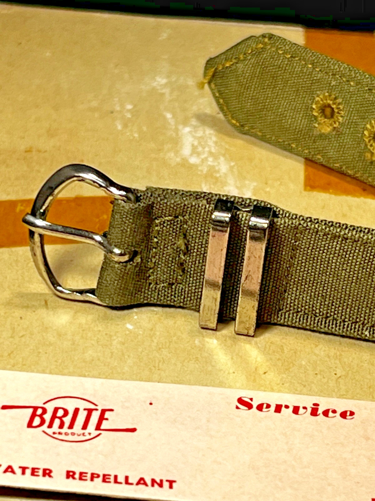 Vintage NOS 1940s WW2 US MILITARY Issue Brite 1-Piece Watch Band 16mm 5/8" B0-1