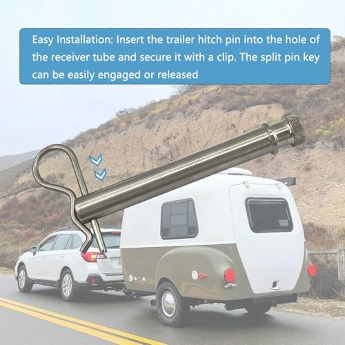 TS3500 Stainless Steel Trailer Hitch Pin and Clip for B&W 2" & 2.5" Hitch 1