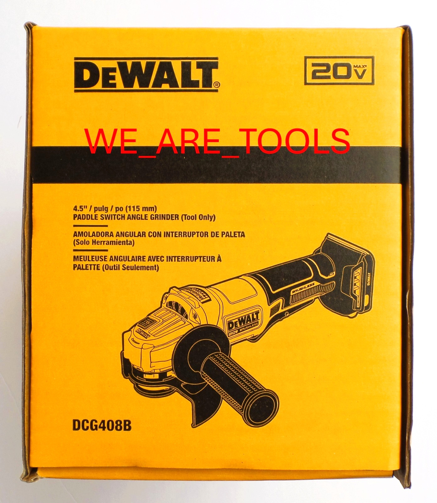 DeWALT DCG408B 4.5" 20V MAX Paddle Switch Angle Grinder, 1) 5.0 Ah Battery