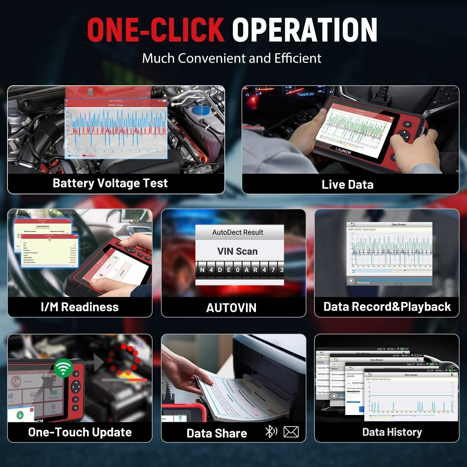 LAUNCH X431 CRP909 OBD2 Scanner Car Diagnostic Tool Full System Key Coding ABS