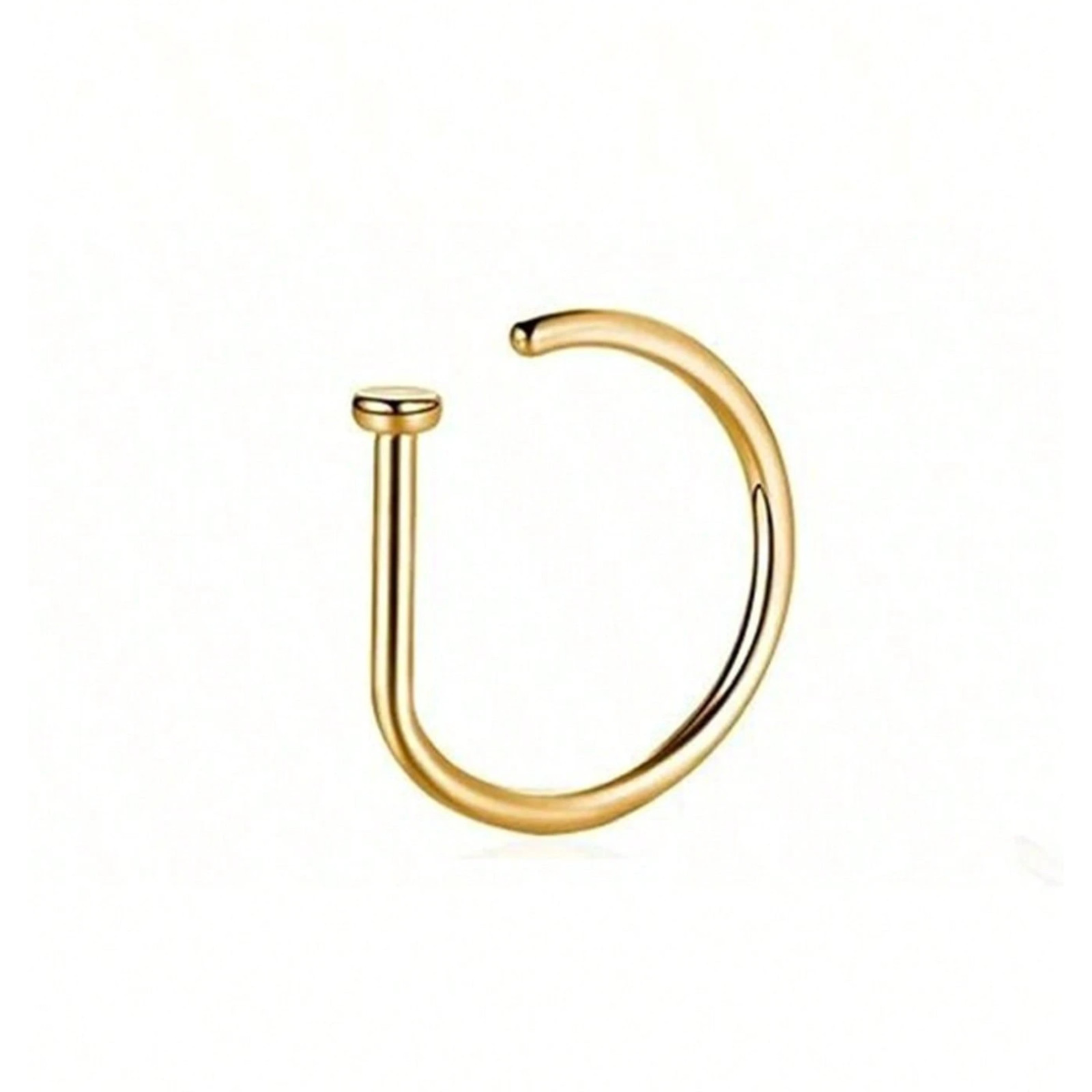 5Pcs Stainless Steel Fake Piercing Nose Ring D-Shape Punk Non Piercing Nose Clip