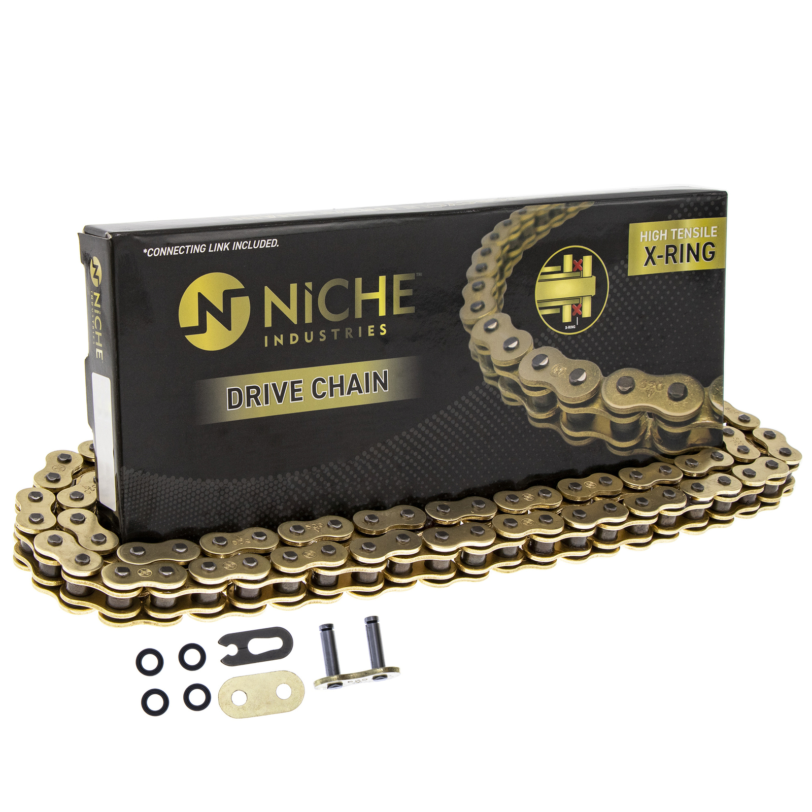 NICHE Gold 520 X-Ring Chain 120 Links With Connecting Master Link Motorcycle