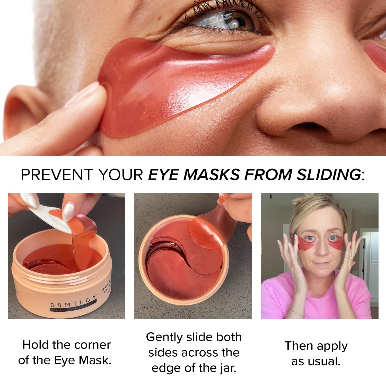 Brightening Eye Masks (30 Pairs) - Caffeine Eye Masks for Dark Circles and Pu