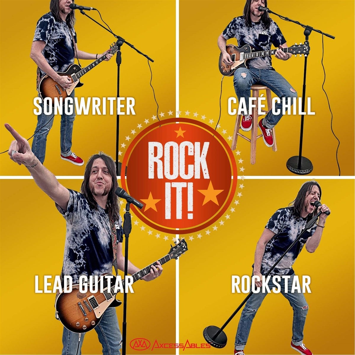 Quick Grip Height Adjustment Microphone Stand with Heavy Round Base and Boom