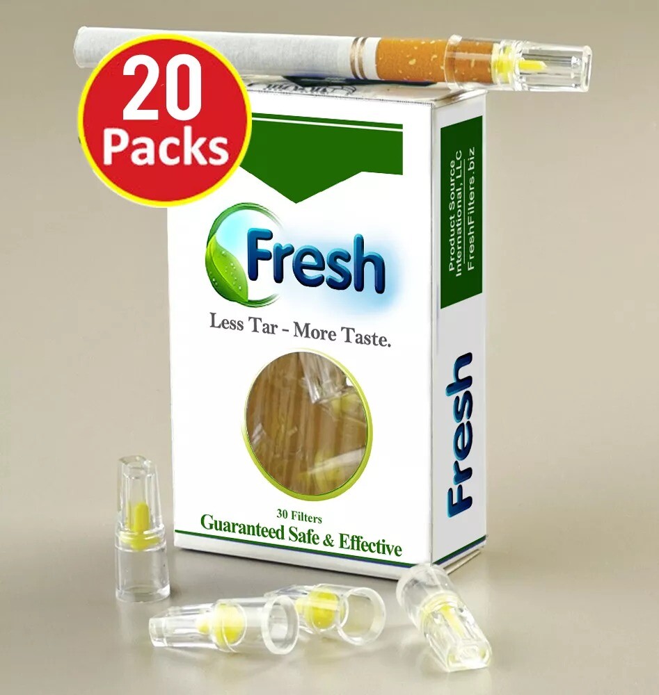 20 PKS FRESH Cigarette Filters = 600 Filters - Takes the Nic Out & Blocks Tar