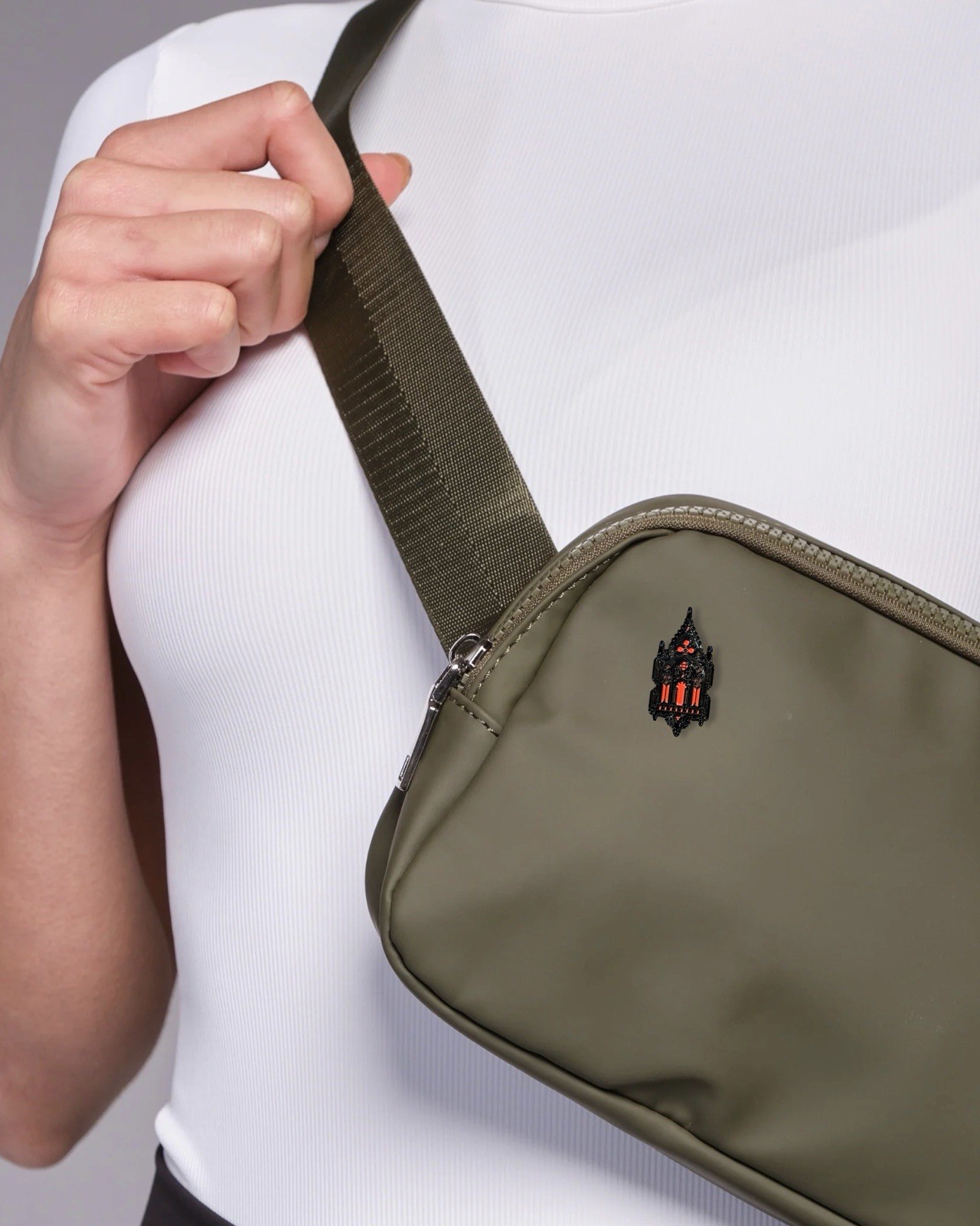 Gothic Cathedral Stained Glass Enamel Pin - Red & Black Unique Gothic Elegance