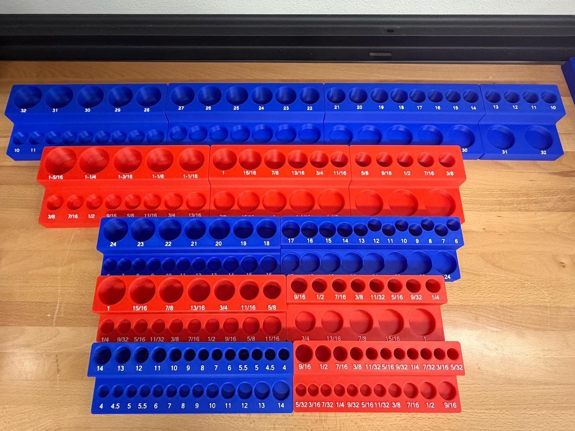 Harbor Freight Quinn 1/2", 3/8" & 1/4" Master Socket Set Organization Bins