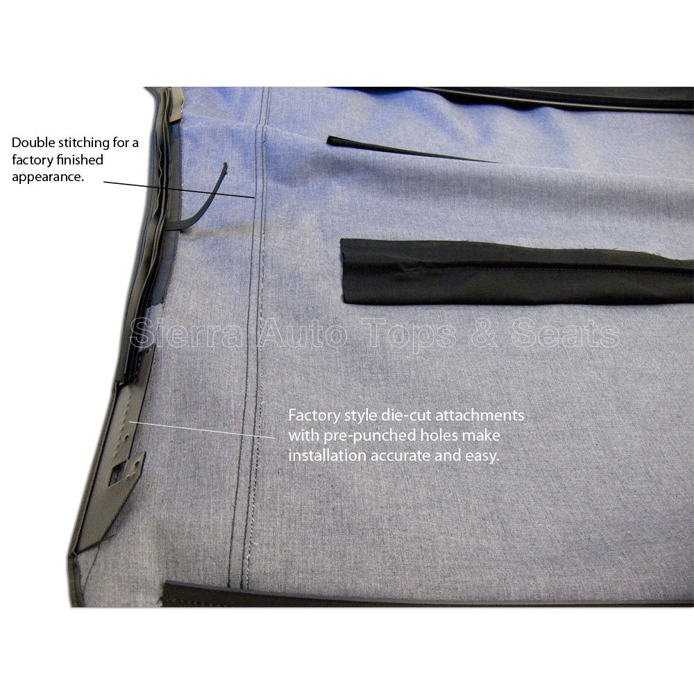 2005-14 Ford Mustang Convertible Soft Top w/ Glass Window - Black Sailcloth