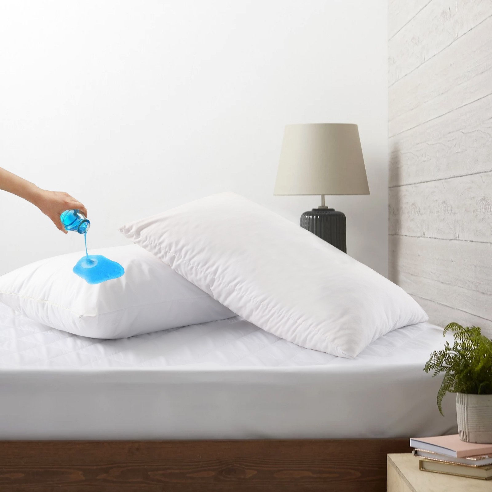 Premium 4 Pack Pillow Protectors with Zipper Waterproof Pillow Protector Queen