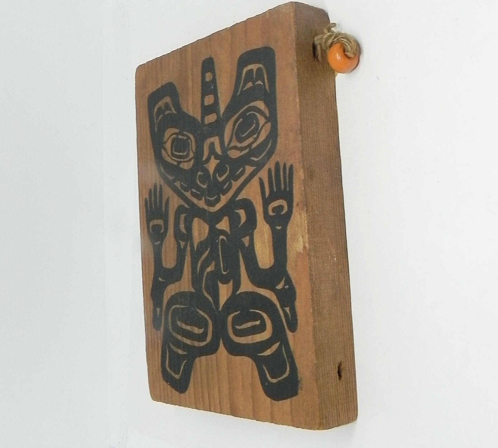 Antique Painted Cedarwood Northwest Coast HAIDA Rattle ESTATE FRESH.