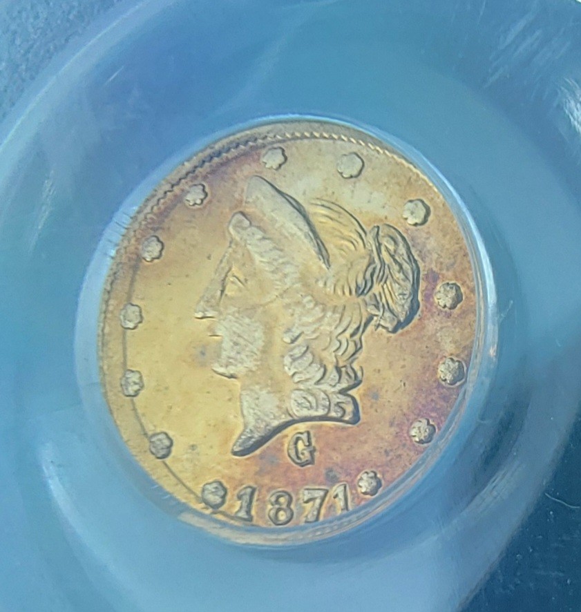 Cal. Fractional: 1871 50C PCGS AU58 (BG-1026) - California Fractional Gold