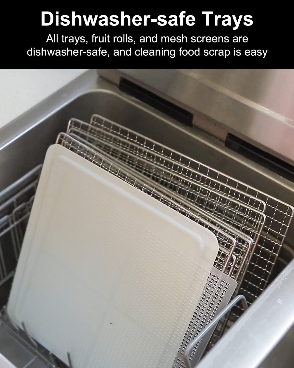 Food Dehydrator Machine, 7 Stainless Steel Trays, Large Drying Space Dehydrat...