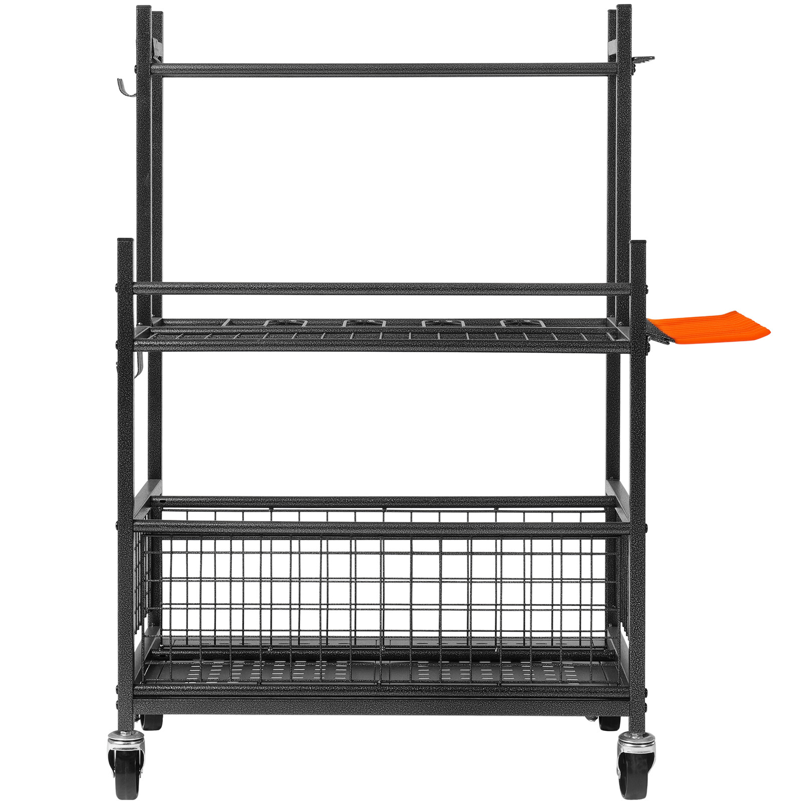 VEVOR Garden Tool Storage Rack with Wheels Garage Organizer 16 Slots with Hooks