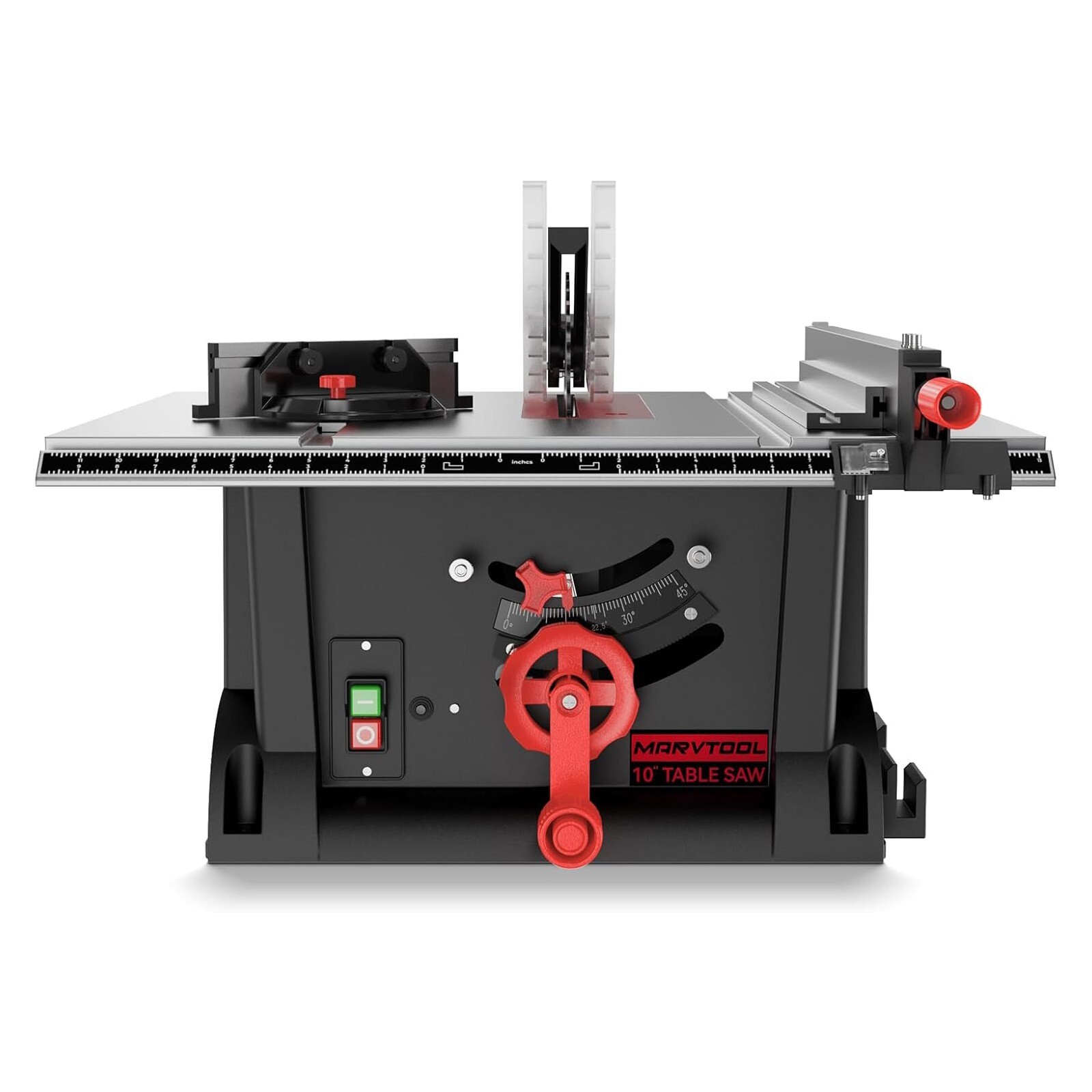 10in Portable Table Saw 15Amp Compact Tablesaw with 36T Blade 4600RPM 0-45&90°