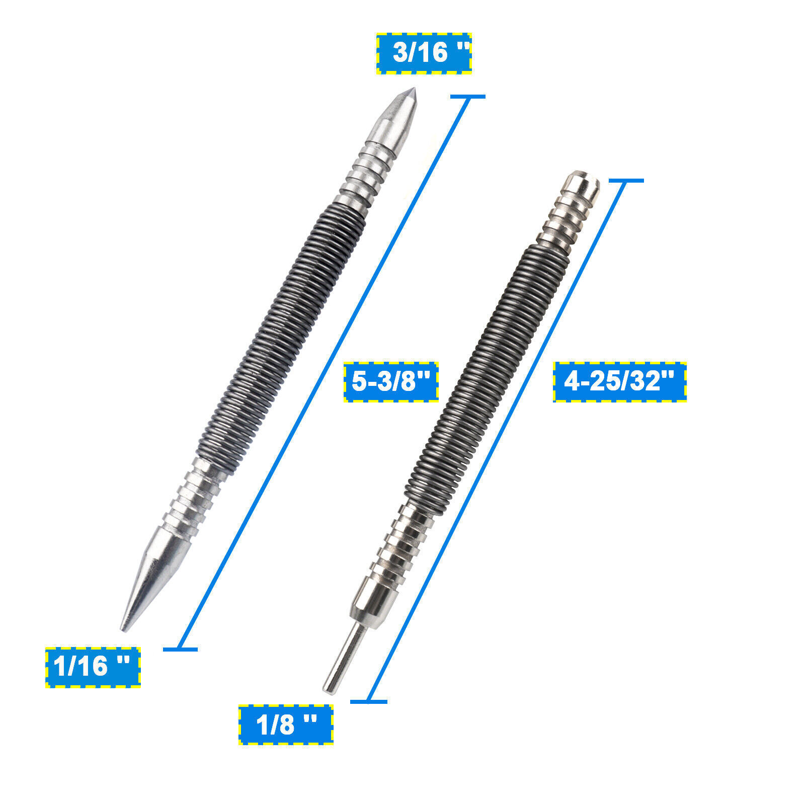 Spring Loaded Nail Set,4pcs Dual Head Nail Setter, Door Hinge Pin Punch Remover