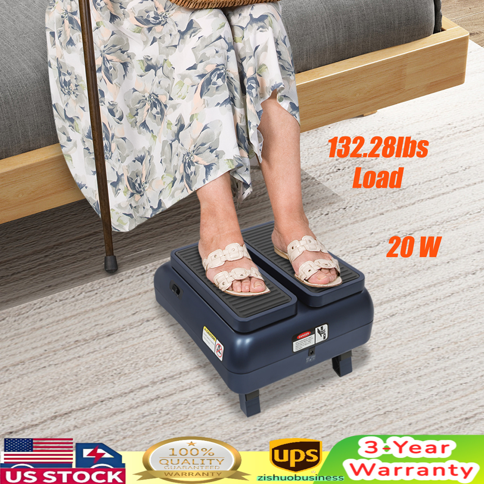 Mini Leg Exerciser Under Desk Foot Pedal Device Portable Elliptical Machine US