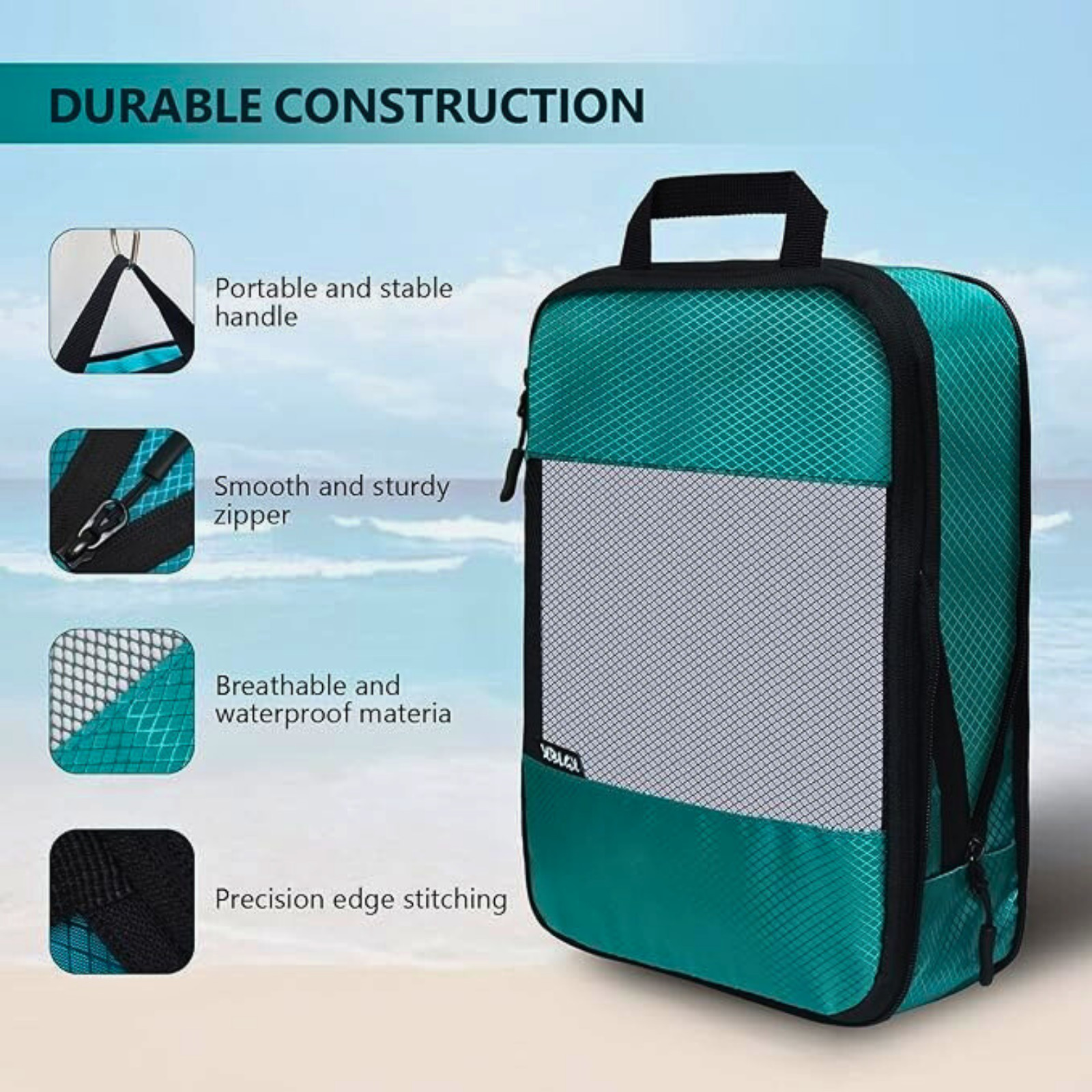 Compression Packing Cubes Set – 5 Lightweight Luggage Organizers bags for Travel