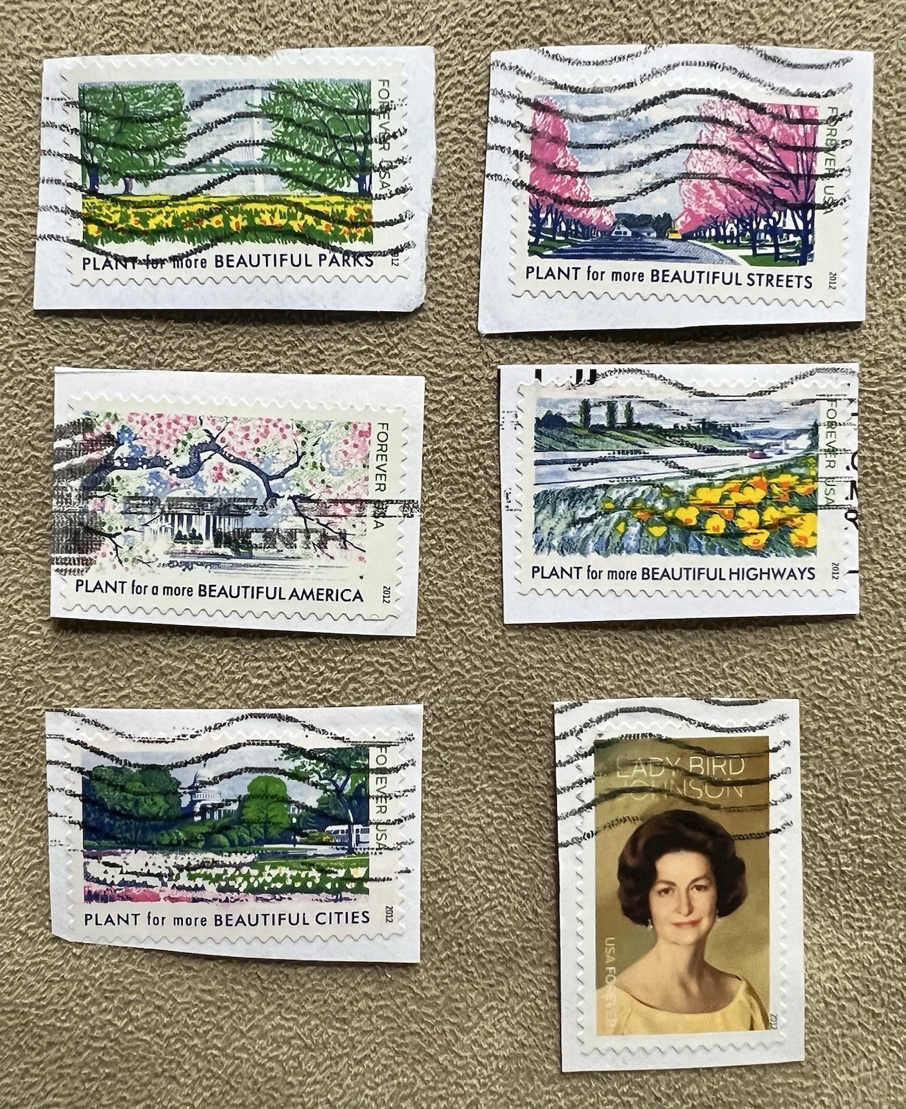 US Sc # 4716 Lady Bird Johnson Centennial Complete set 6 used forever stamps
