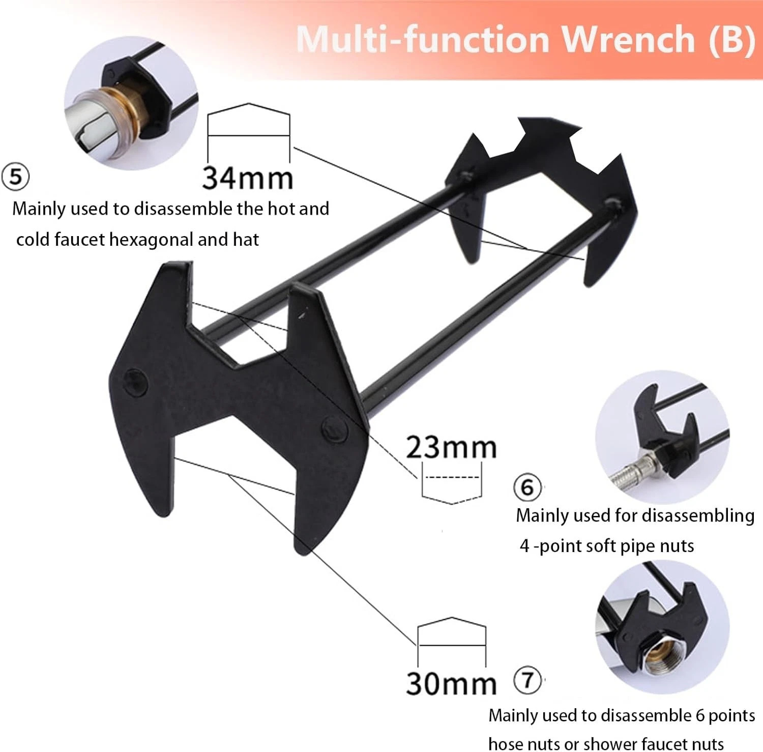 2026 NEW Basin Wrench Carbon Steel Faucet Tool for Sink and Tight Spaces