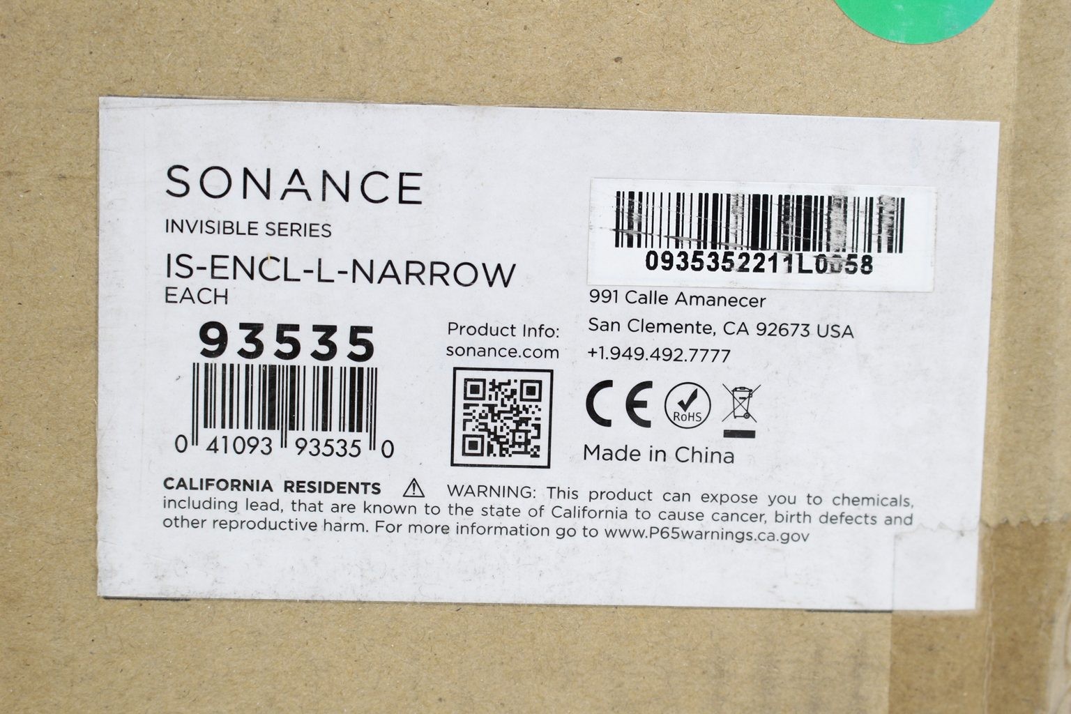 SONANCE INVISIBLE SERIES LARGE NARROW ENCLOSURE | IS-ENCL-L-NARROW | OPEN BOX