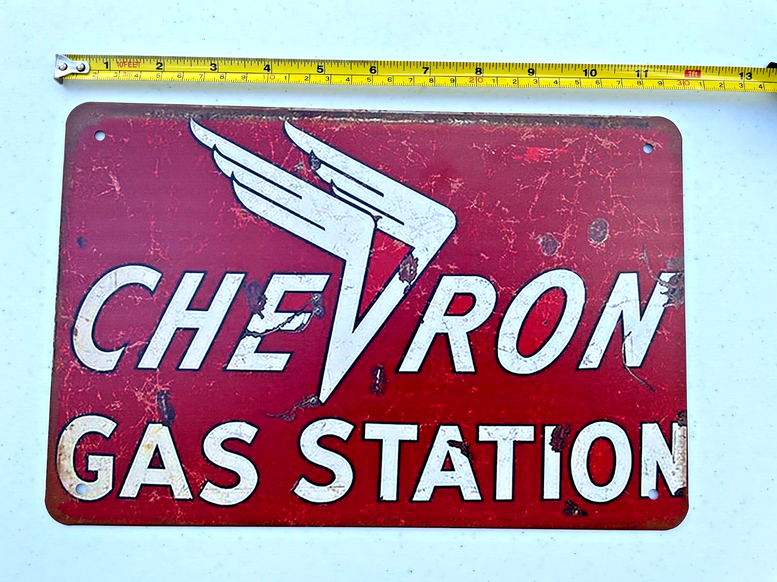 Texaco Sky Chief Su-preme Gasoline Vintage Tin Sign Oil & Gas Sign Metal Petrox