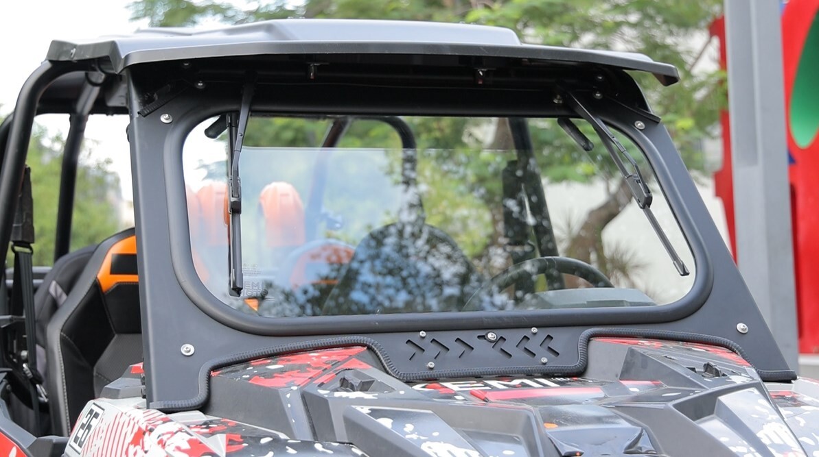 Glass Windshield W/ Sliding Vents+Dual Manual Wipers for RZR XP 1000/4 2019-2023