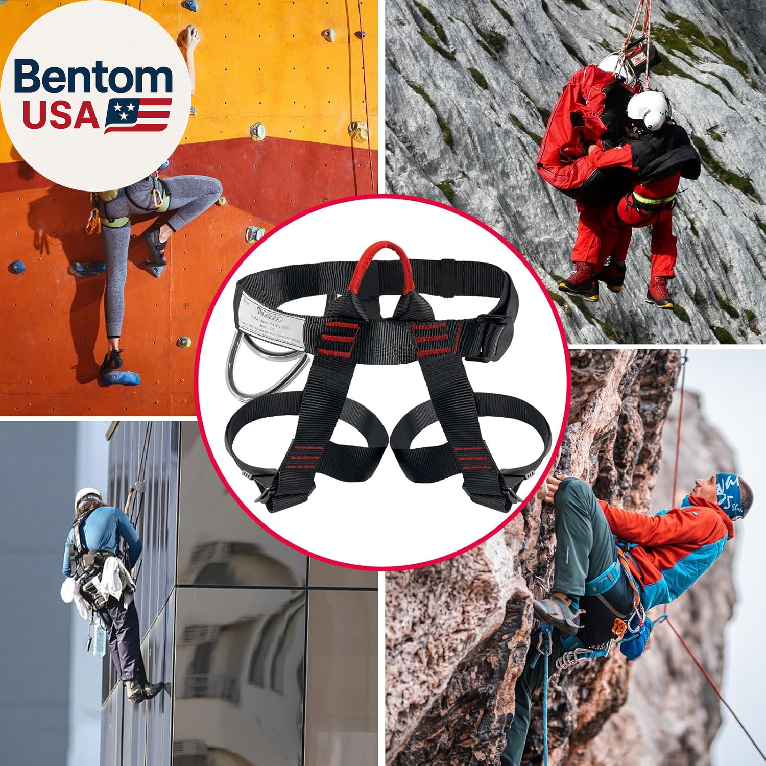 Climbing Harness, Mountaineering Rock Climbing Harness, Half Body Harness for Ra