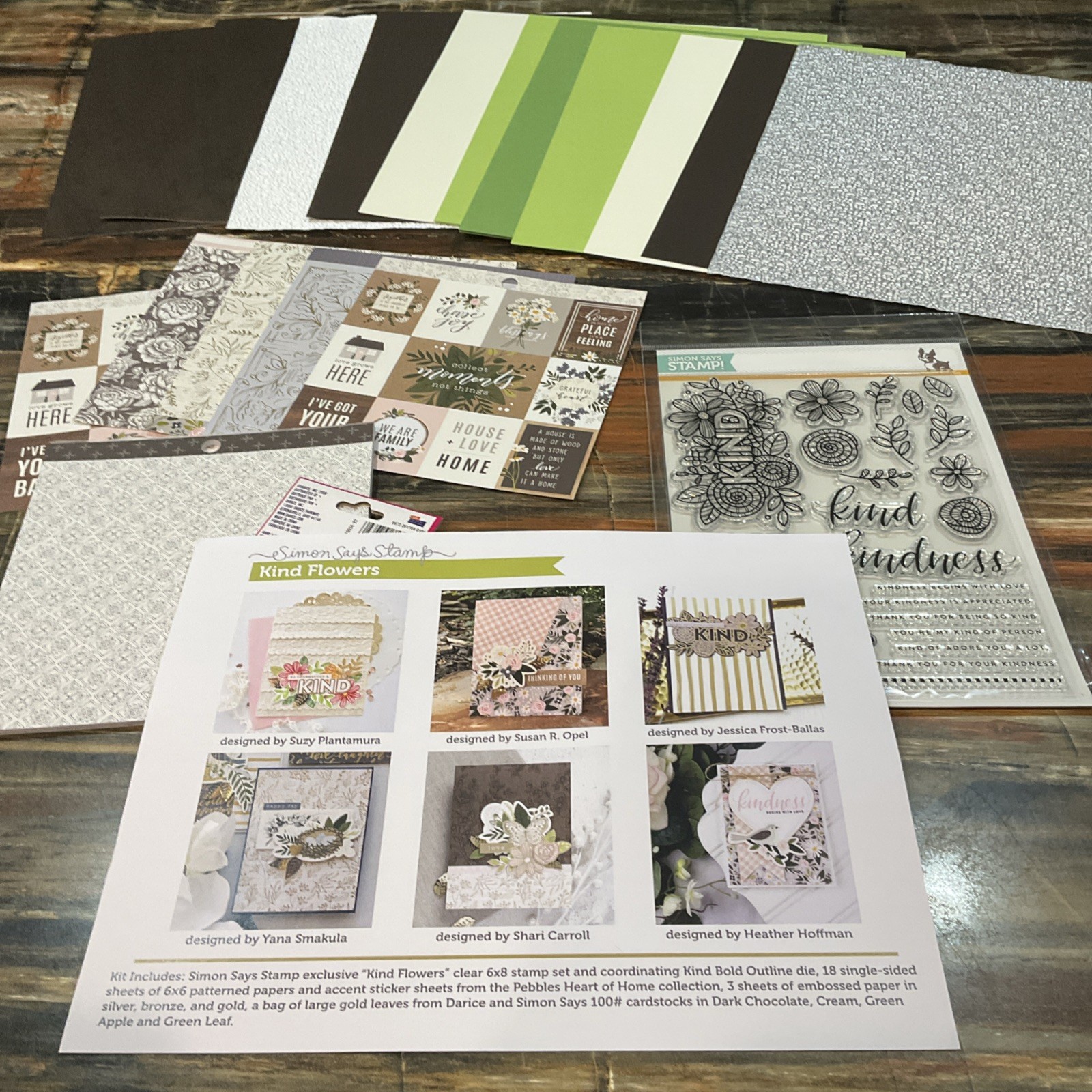 simon says stamps Kind Flowers Stamp And Craft Kit NIP