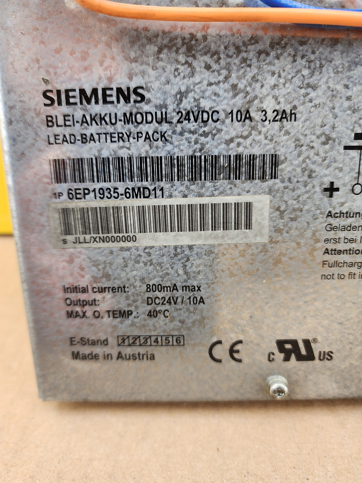 NEW Siemens 6EP1935-6MD11 SITOP Battery Module 24 V/3.2 Ah w/Lead-Acid Batteries