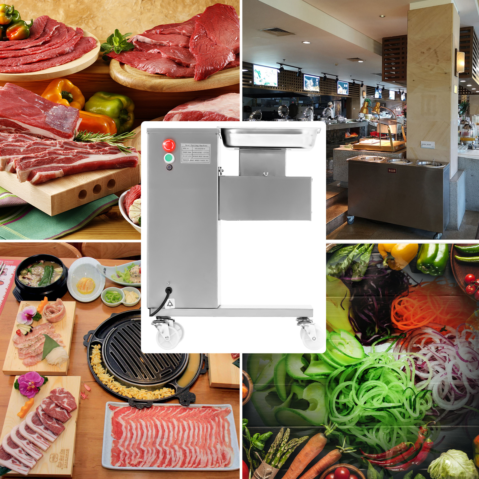 500KG Meat Cutting Machine Stainless Steel Commercial Meat Cutter Slicer