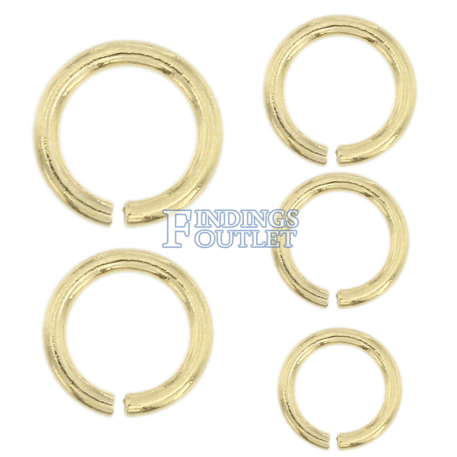 14K Solid Yellow Gold Jump Ring Round Open 2.5mm - 6mm Chain End 1 Piece USA