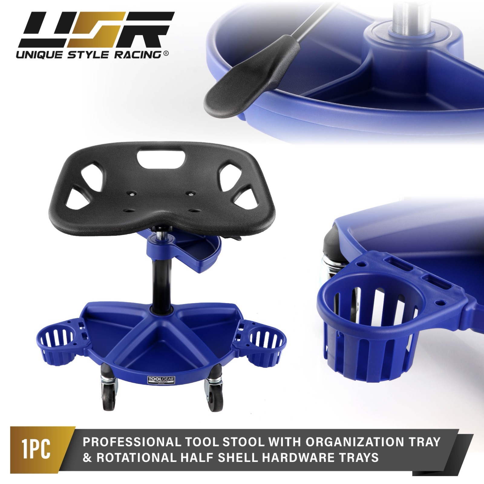 Swivel Shop Stool - 330 lbs max- Adjustable Hight for Mechanic / Detail / Garage