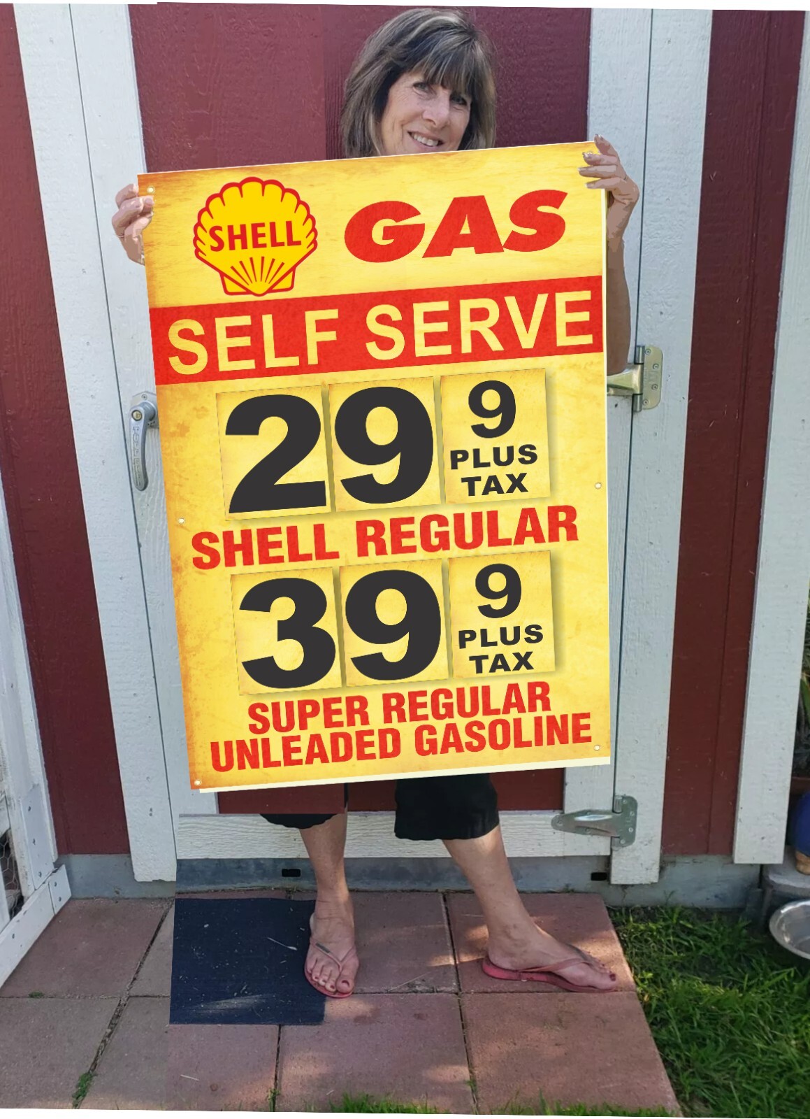 Shell Gas Banner - 24" x 36" Gas for 29 cents. For Man Cave, Game Room, Garage