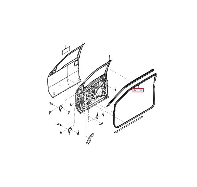 99 thru 16 Ford F-Series Super Duty OEM Genuine FRONT LH/RH Door Weather Strip