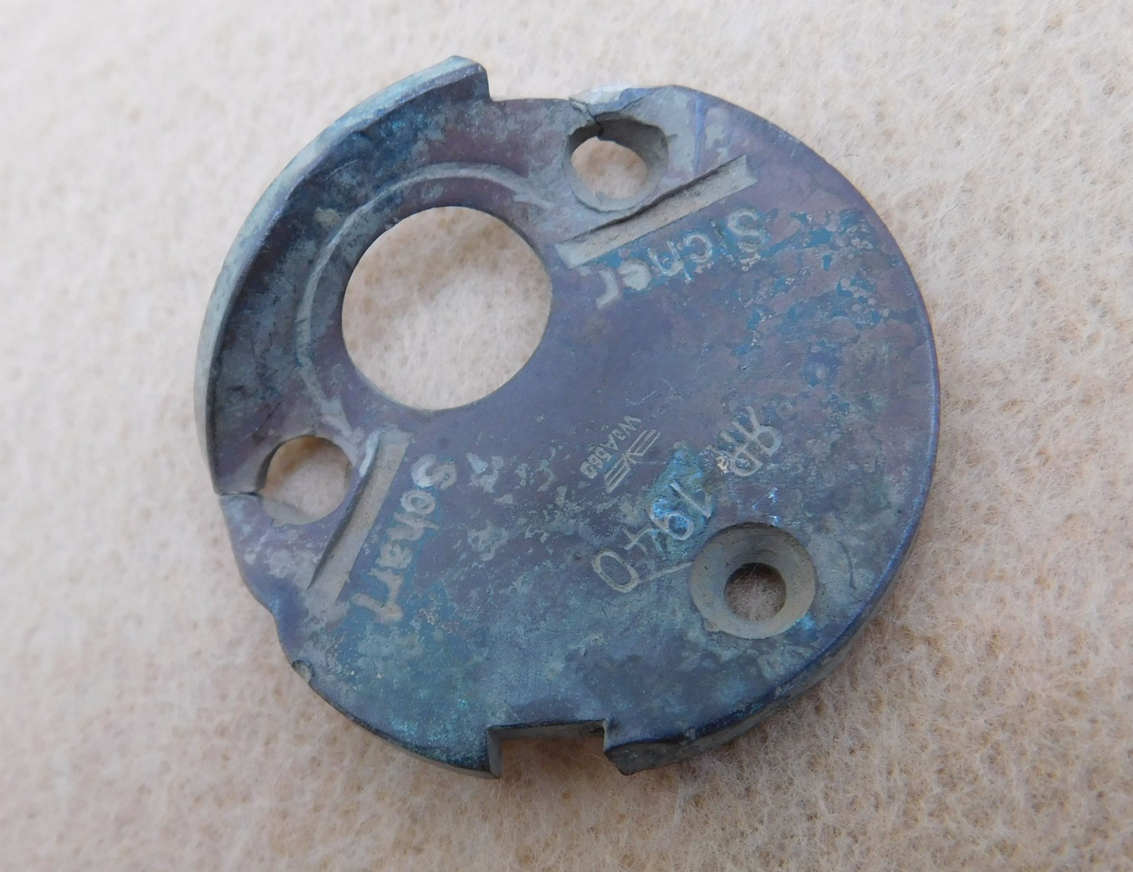 ORIGINAL WWII GERMAN TELLER TOP PLATE DATED 1940 - GROUND DUG RELIC