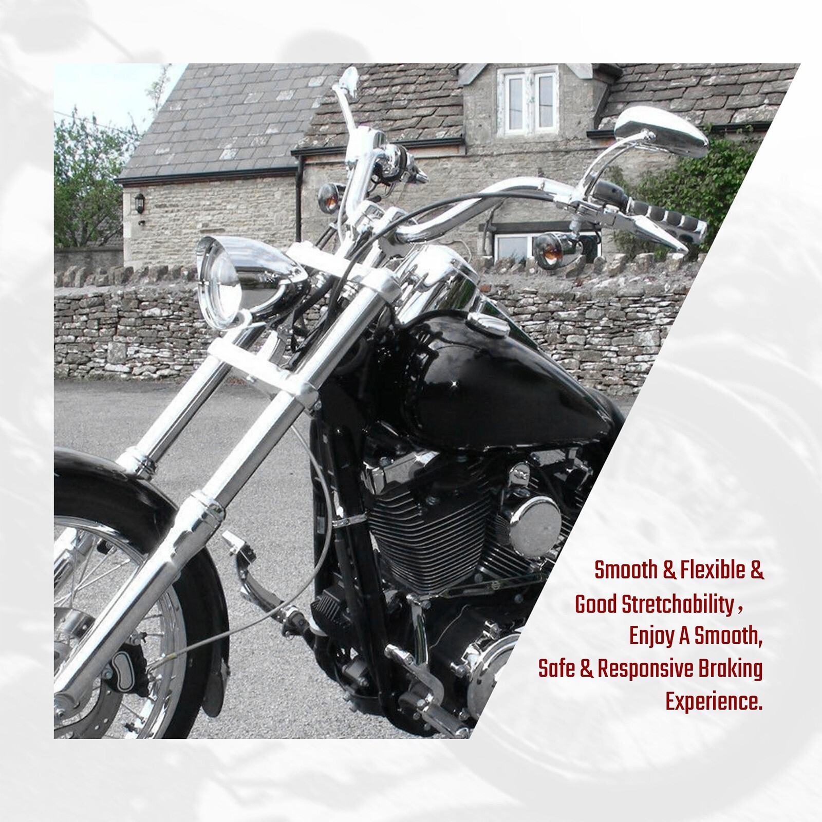 Harley Handlebar 48" Front Brake Line for Dyna 2007-2017 Softail 2000-2015 N/ABS