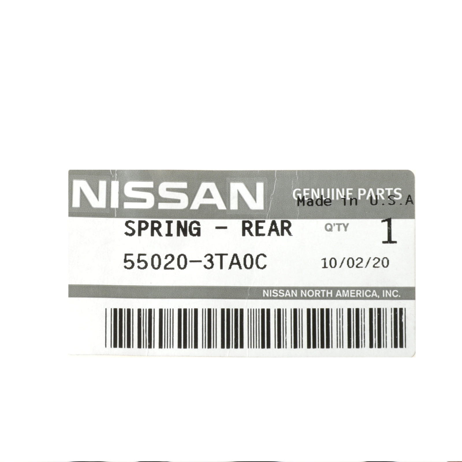OEM 2013-2016 Nissan Altima Rear Coil Spring NEW 55020-3TA0C
