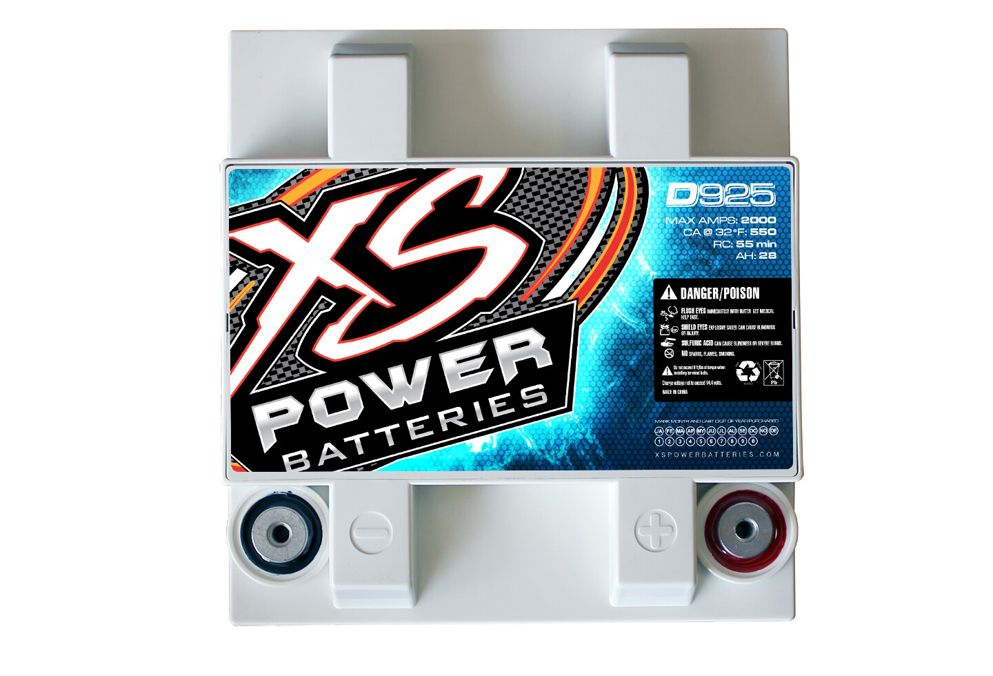 XS Power D925 2000 Amp AGM Power Cell Car Audio Battery + Terminal Hardware