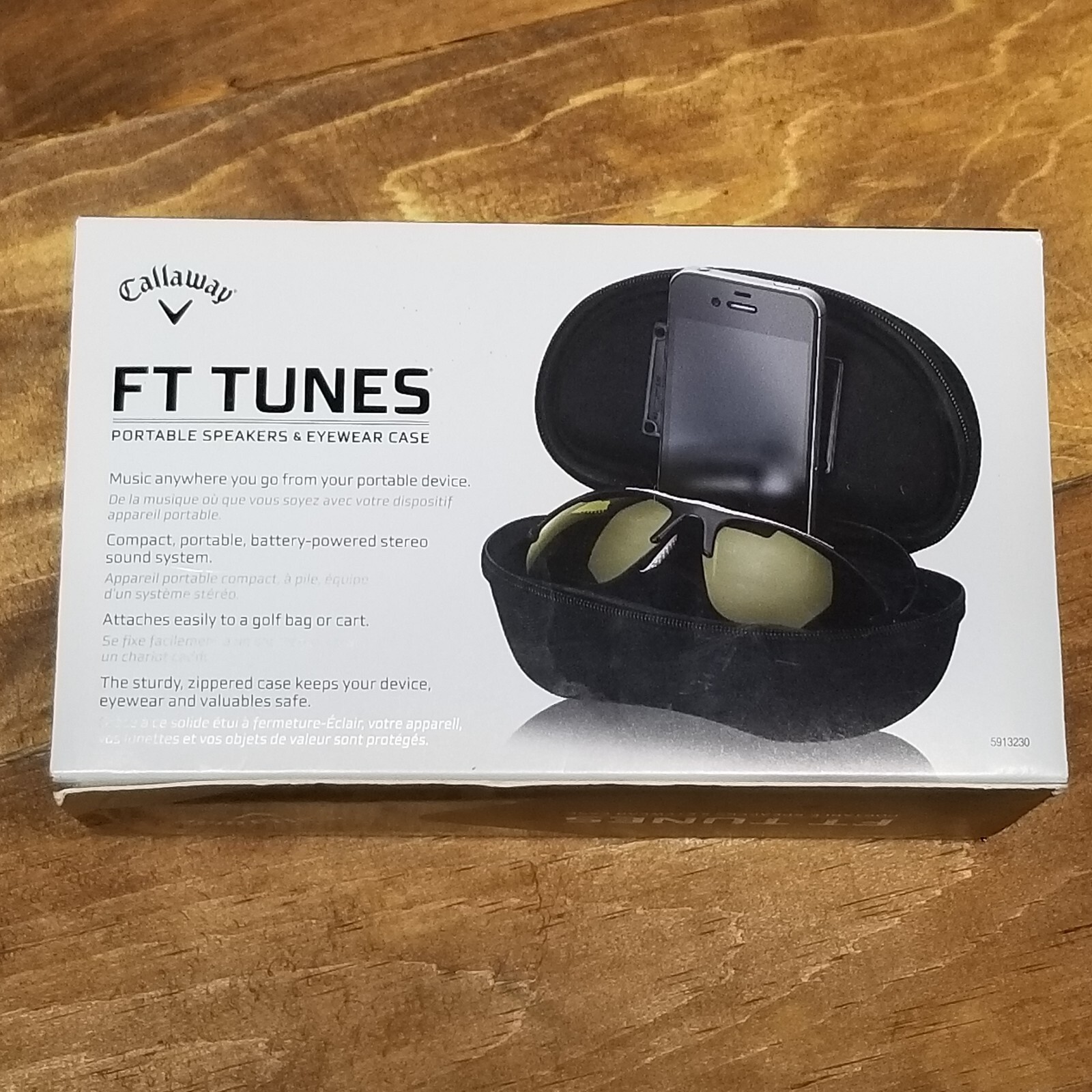 CALLAWAY FT Tunes Sunglasses Case With Built In Portable Music Speaker, Black